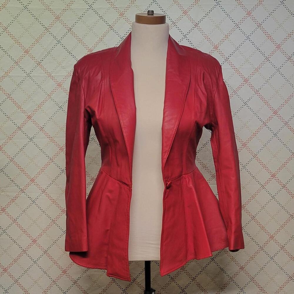Chia vintage 1980s red leather jacket